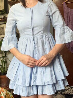 Vetiver Cotton Poplin Fuffled Dress 4